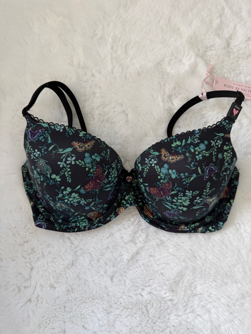 NWT Victorias Secret Body By Victoria Lined Demi Bra Butterfly size 32DDD